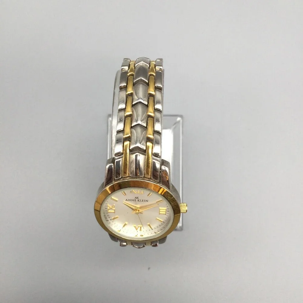 Anne Klein Womens Watch 25mm Two Tone Y10873 Bracelet New Battery 6.75